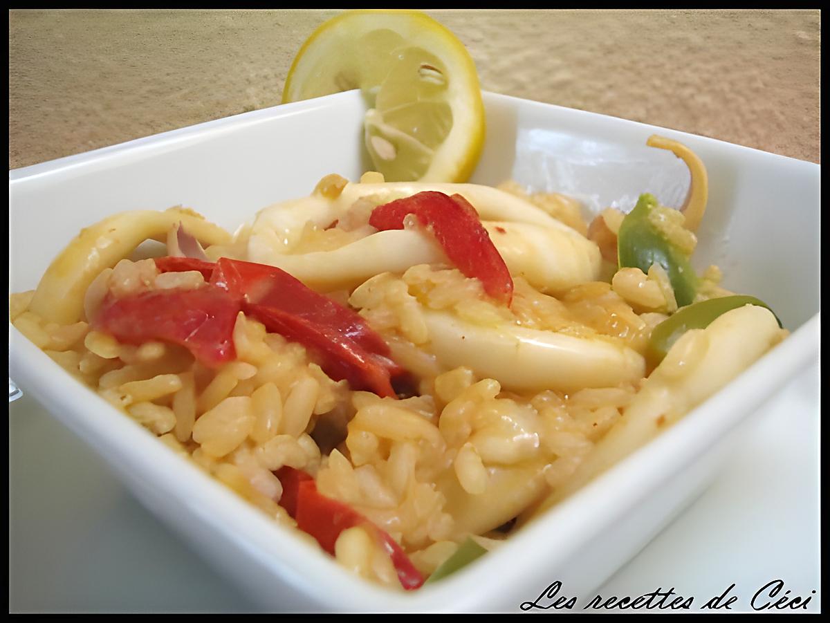 recette Risotto aux calamars & poivrons sauce paprika