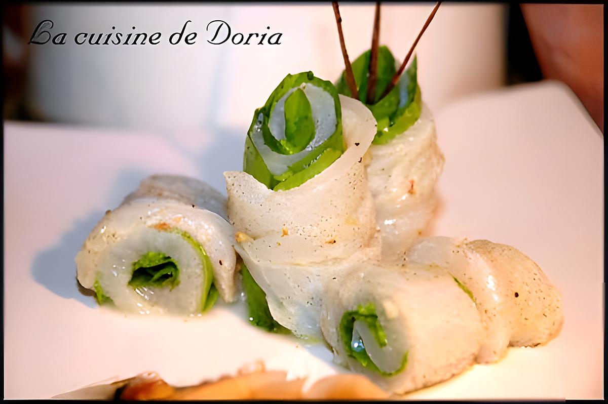 recette Rouleaux de Saint-Pierre à la vanille et épinard