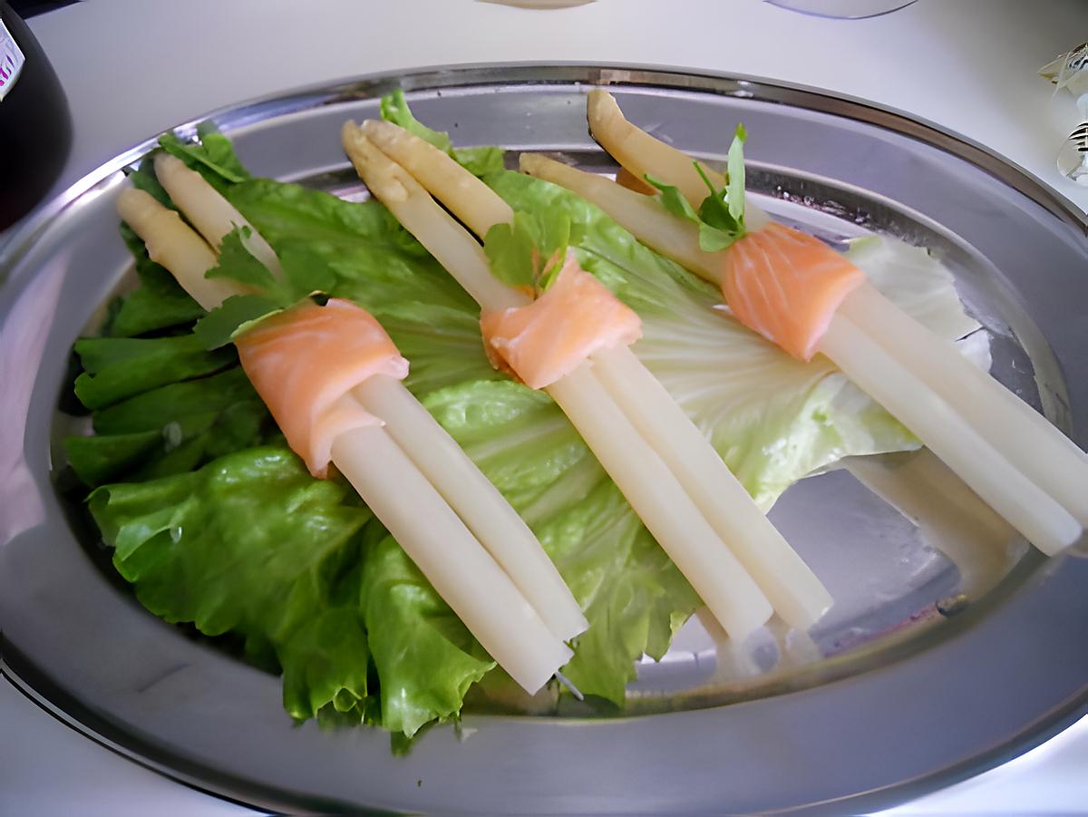 recette asperges roulé au saumon