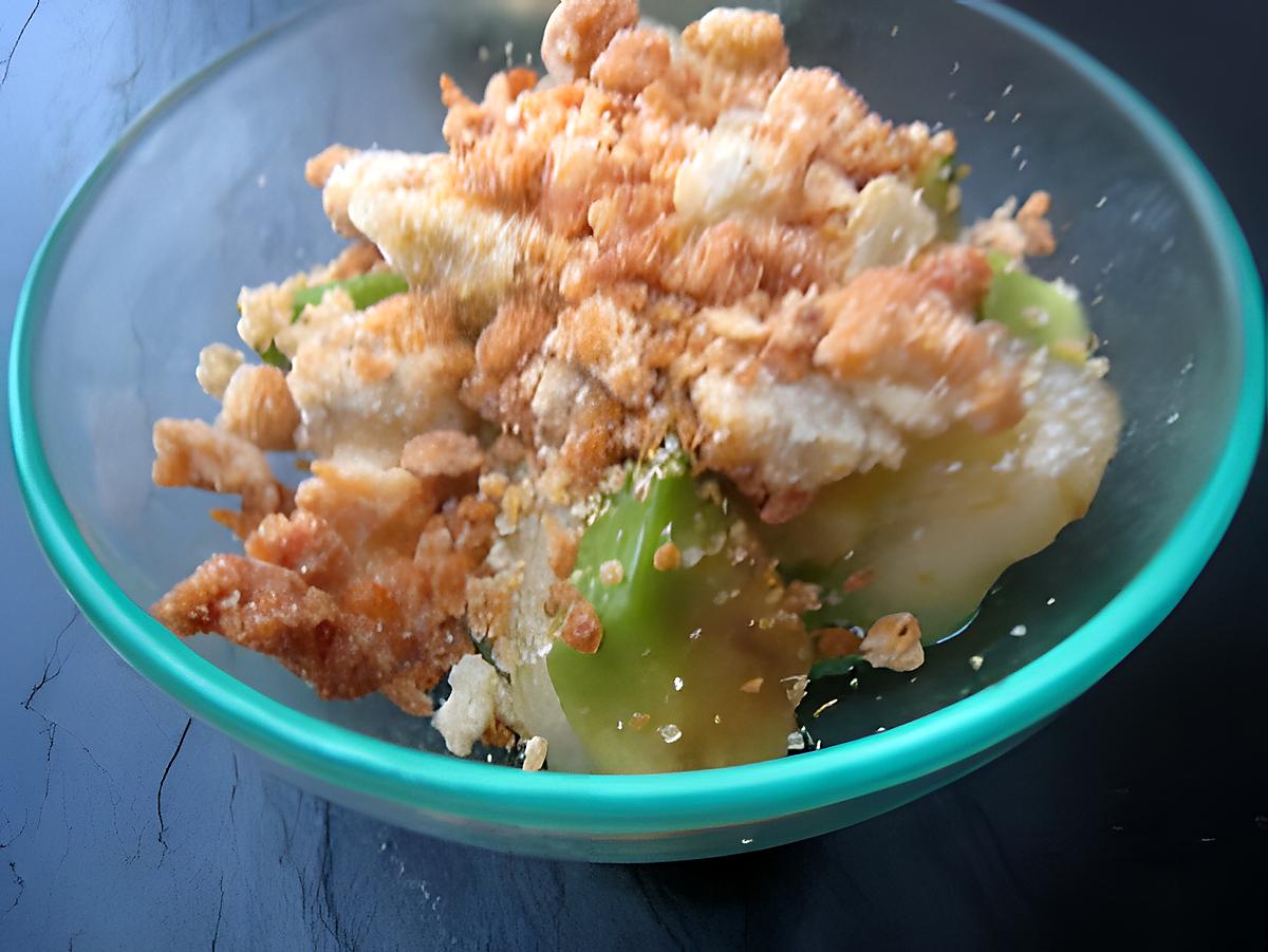 recette Verrines d'avocat-poires et crumble de  roquefort