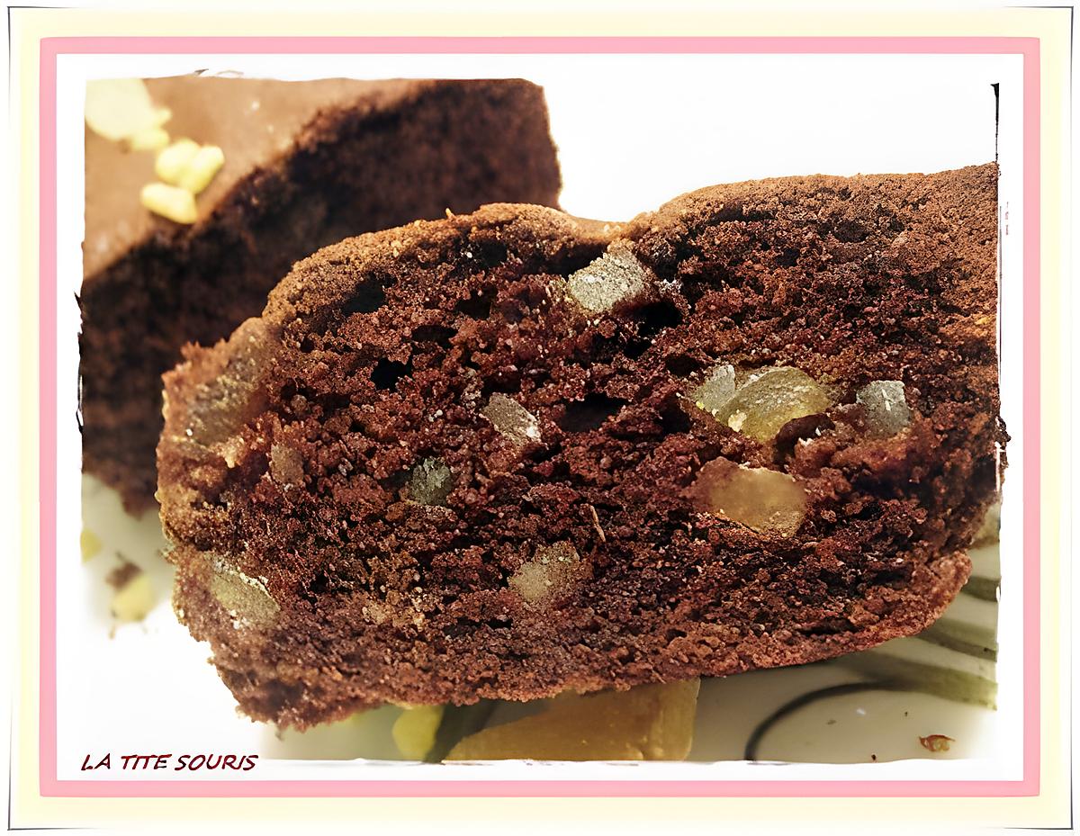 recette Cake au chocolat citron et gingembre confit