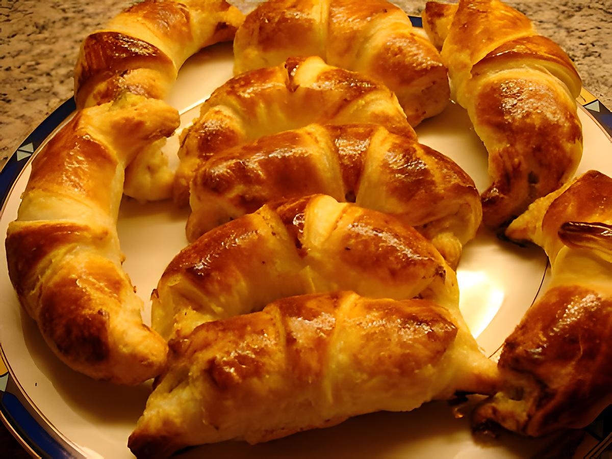 recette Petits croissants au jambon