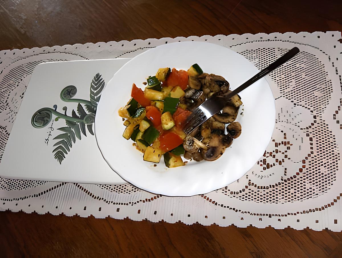 recette Courgette et champignon à la poele au  beurre persillade