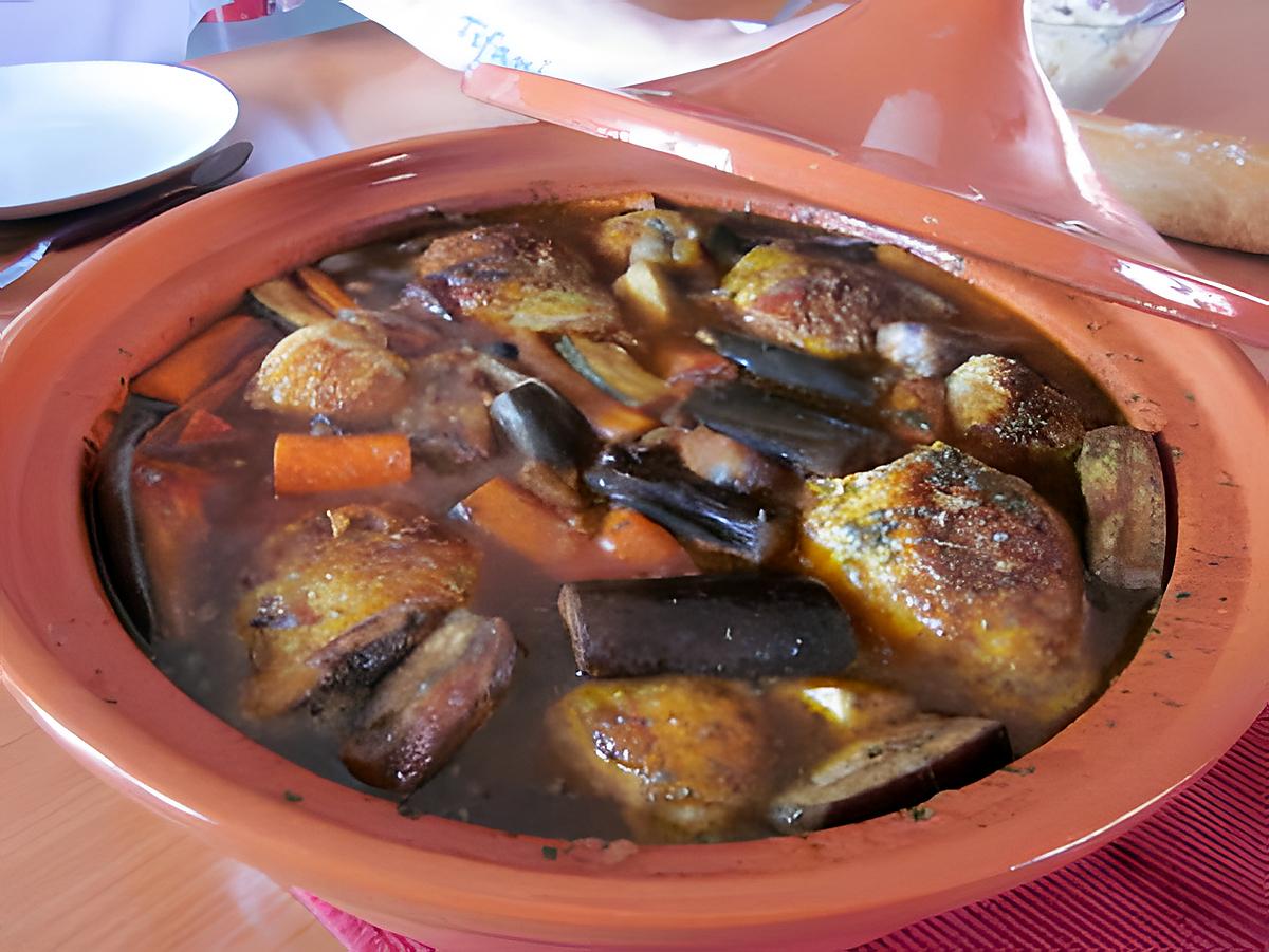 recette POULET AUX LEGUMES FACON TAJINE