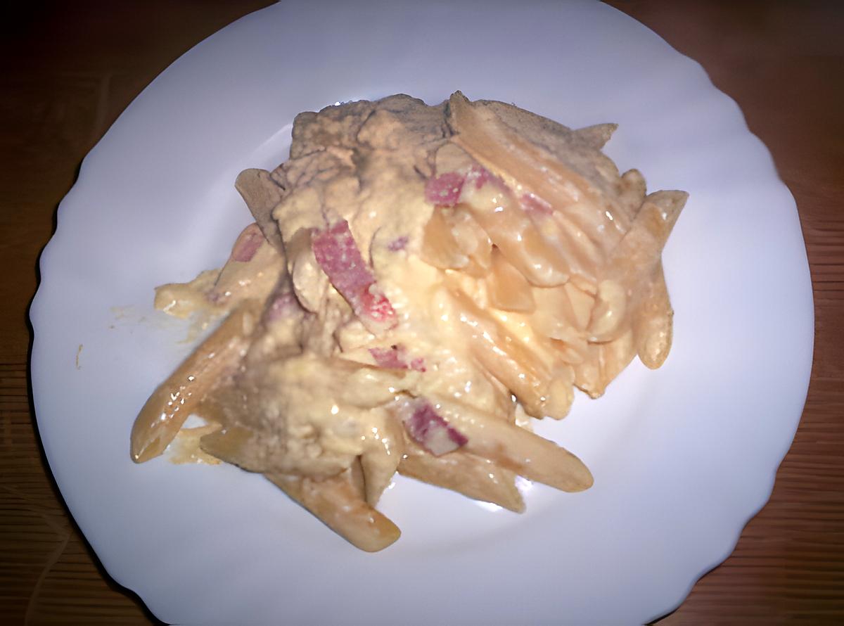 recette Penne façon carbonara