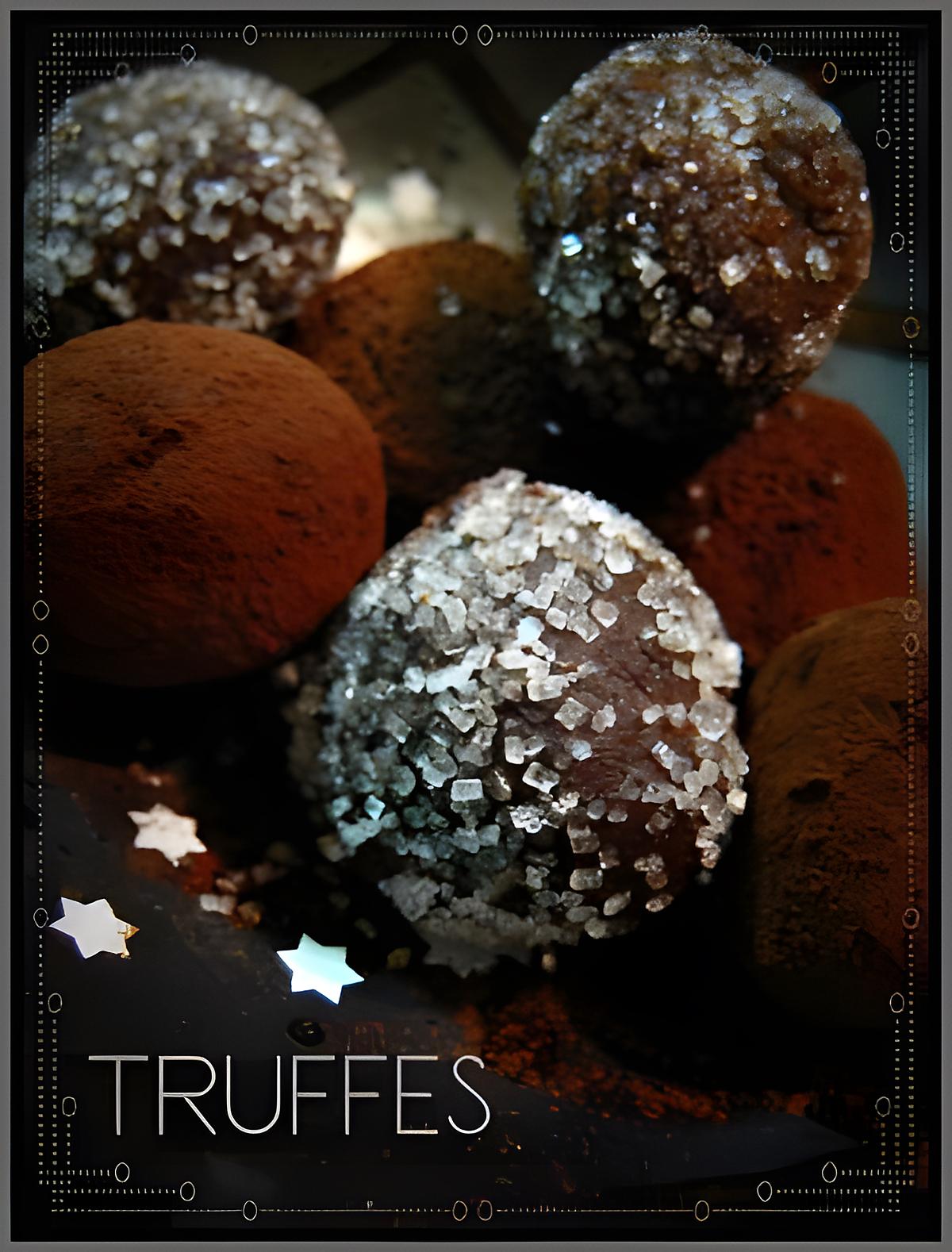 recette TRUFFES "légères" CHOCOLAT / CAFE habillées de CRISTAL