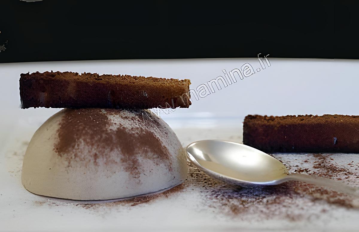 recette DÔME DE MOUSSE AU PAIN D'EPICES ET SON CROUSTILLANT