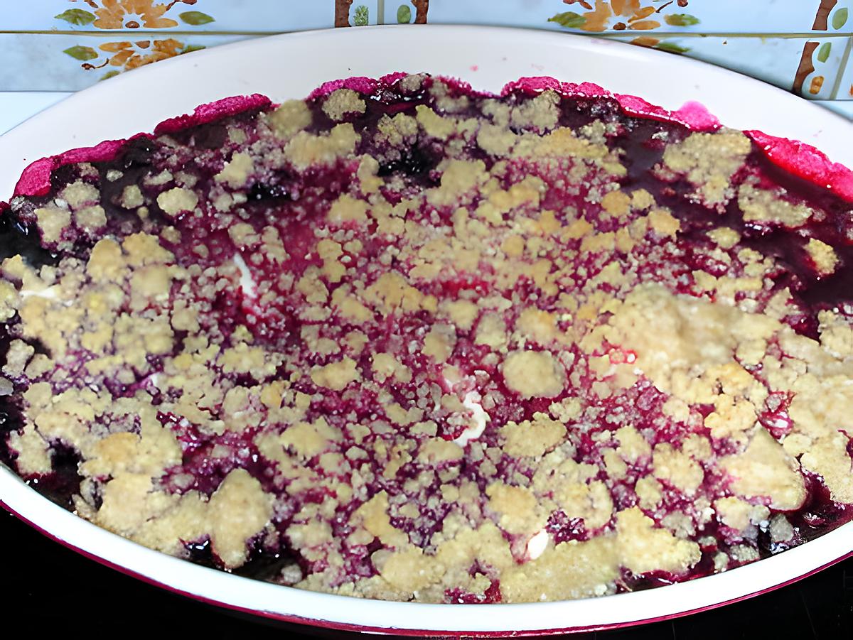 recette Crumble de fruits rouges au chocolat blanc