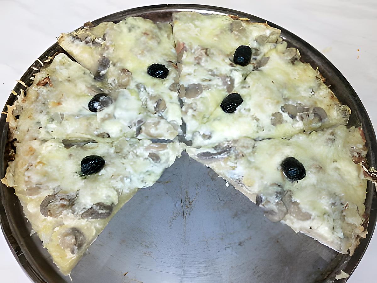 recette pizza champignon bleu moutarde