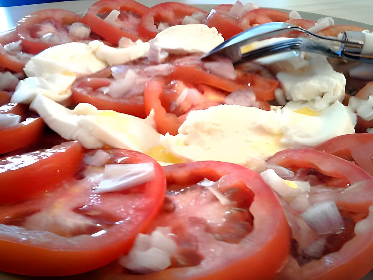 recette Vinaigrette au vinaigre de framboise et ces tomates mozarella