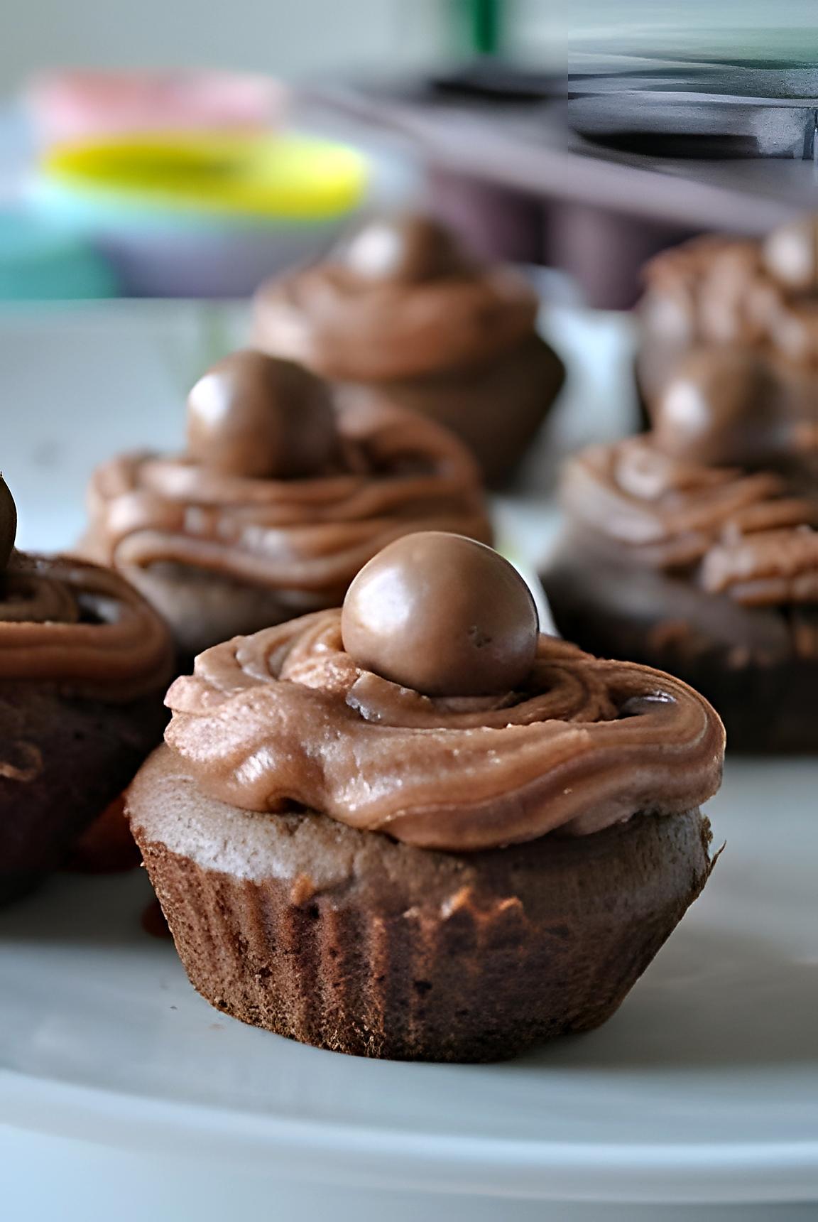 recette Cupcakes fondants tout chocolat & sa touche malteser