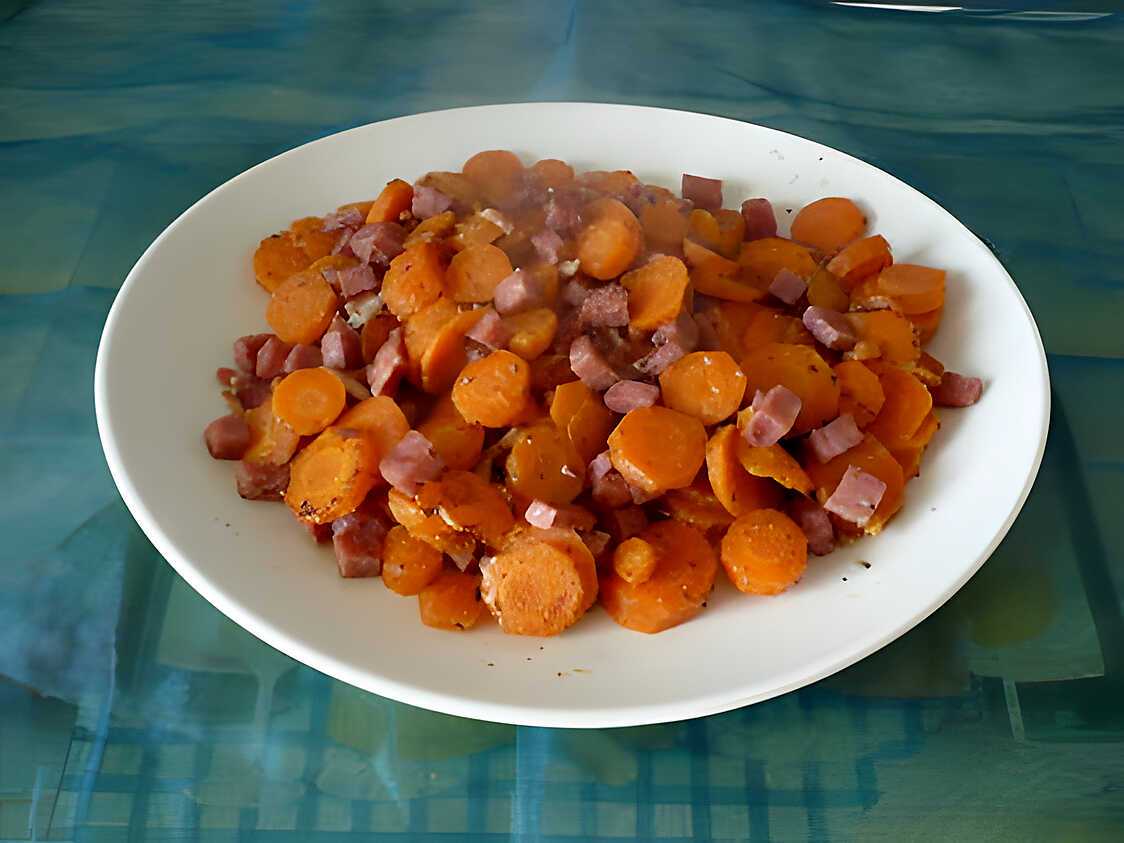 Carottes sautées au jambon