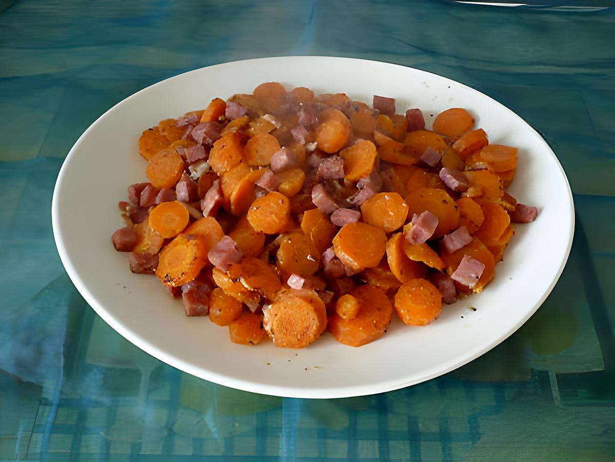 recette Carottes sautées au jambon