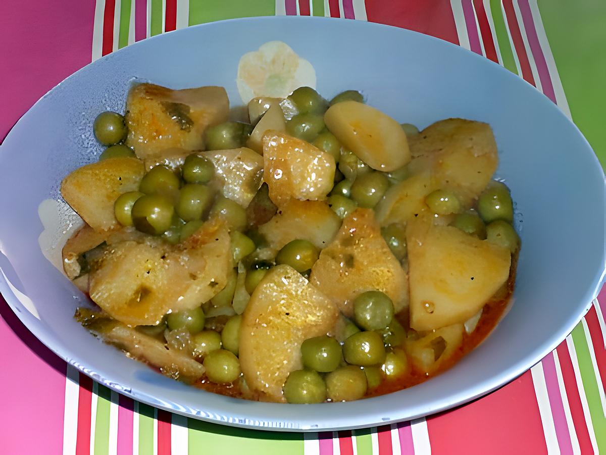 recette TAJINE DE POMME DE TERRE AUX PETITS POIS