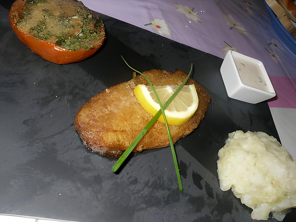 recette Filet de sole, purée de topinambours et tomate provençale