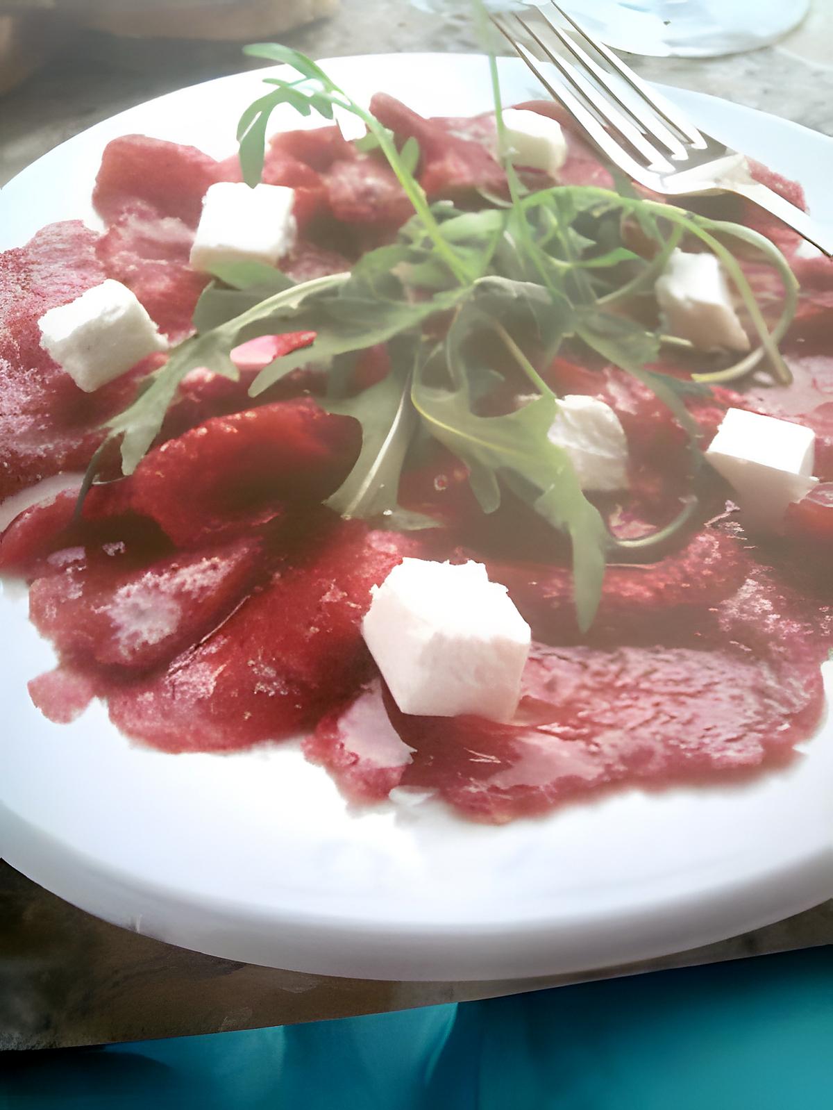 recette Carpaccio de boeuf à la féta