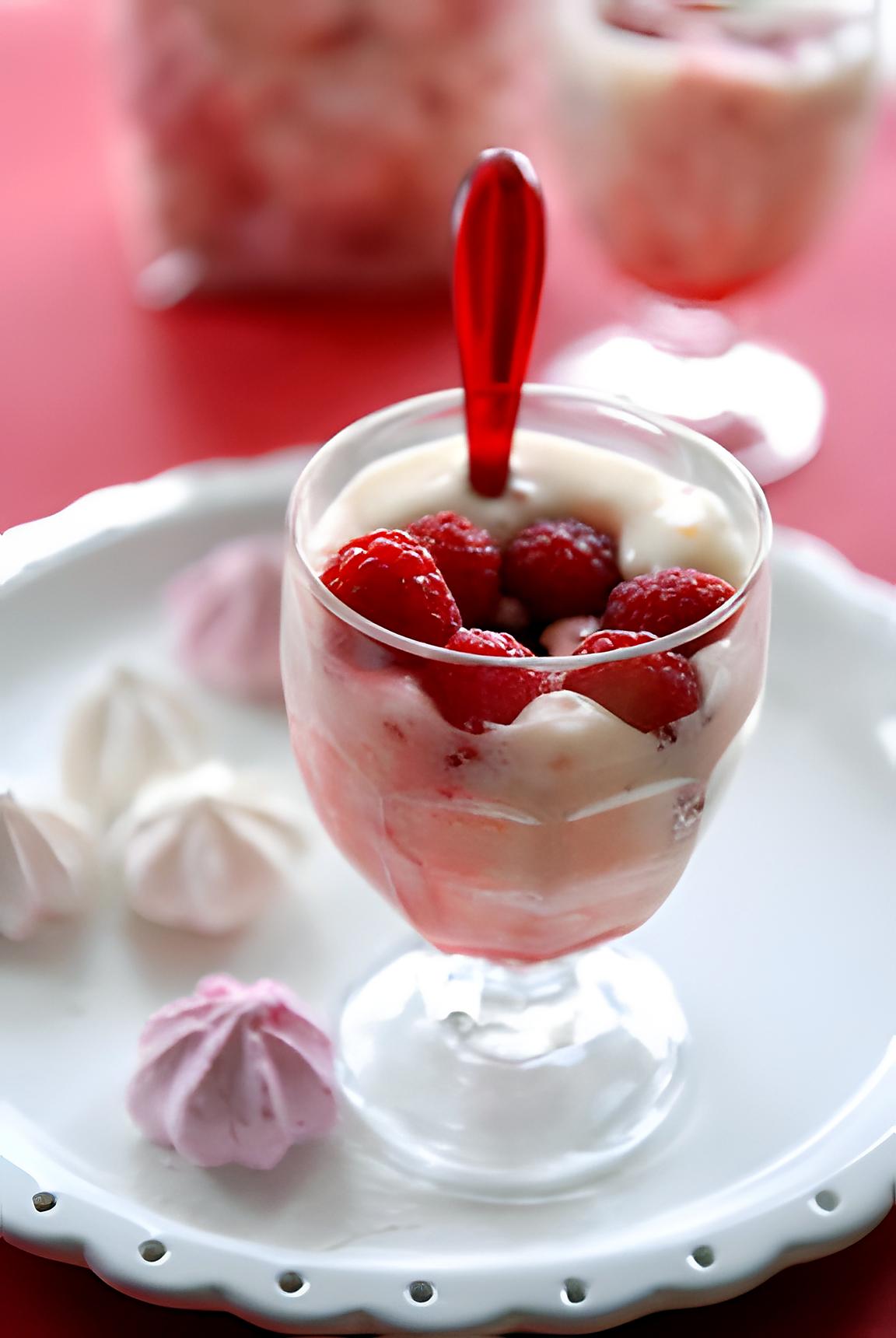 recette Tiramisu de meringues et framboises à l’Alkermés