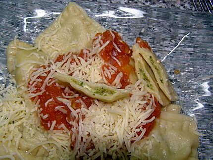 recette ravioli courgette chevre chaud