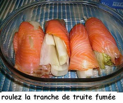 recette Endives gratinées à la truite fumée