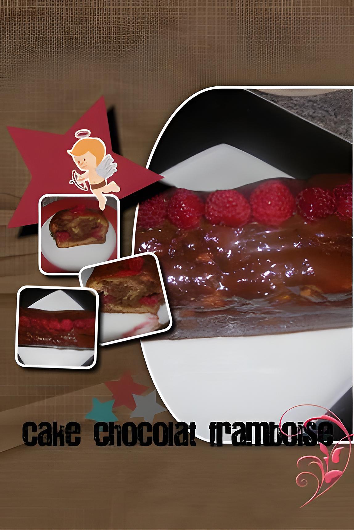 recette cake marbré chocolat framboises