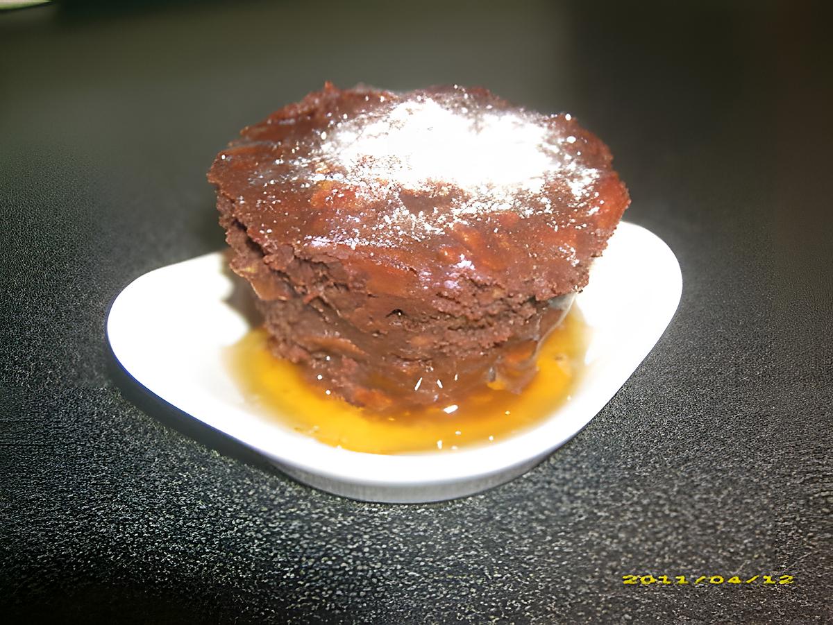 recette feuillantine au chocolat sur lit d'abricot