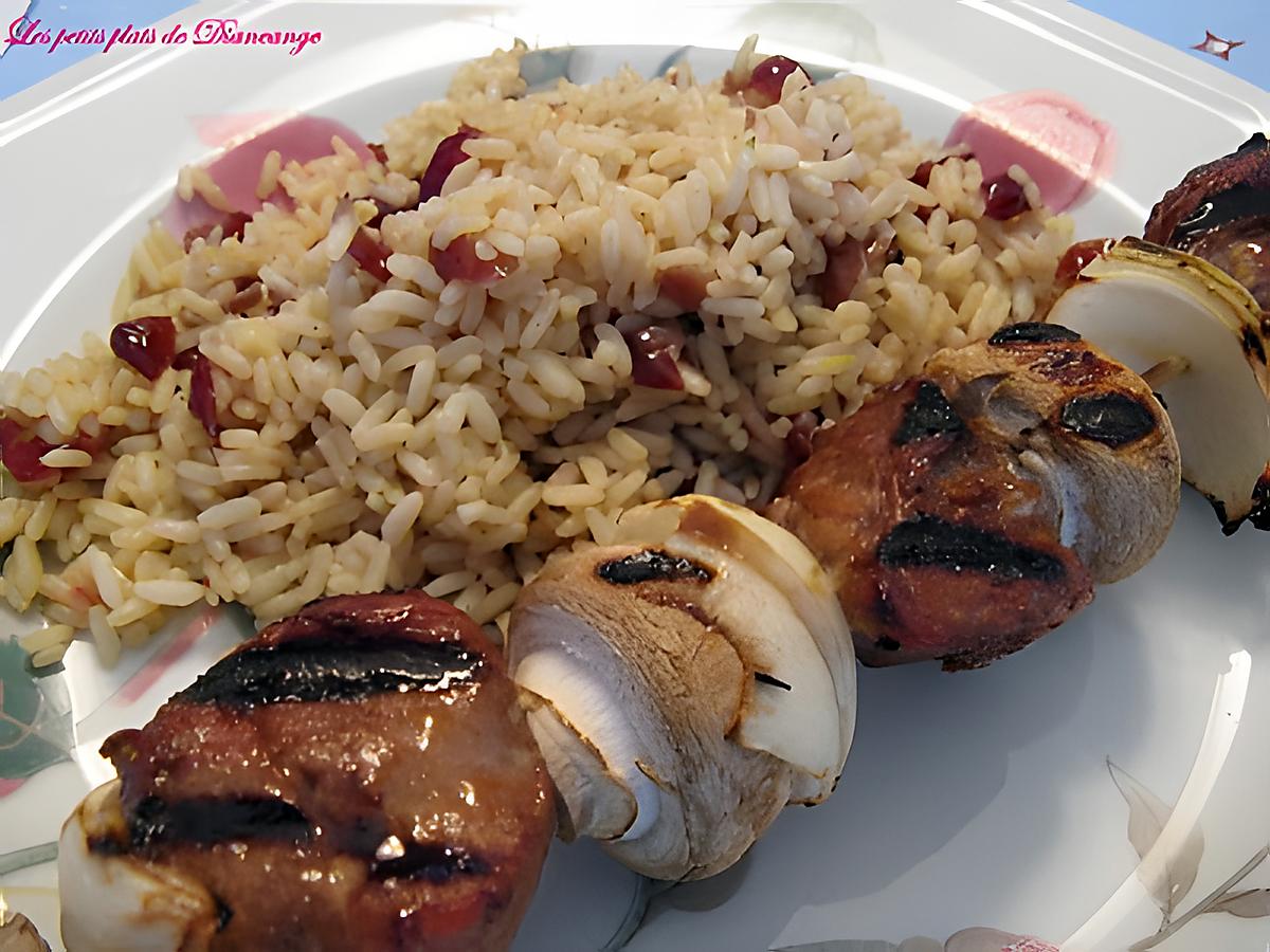 recette Brochettes de porc miel et ail