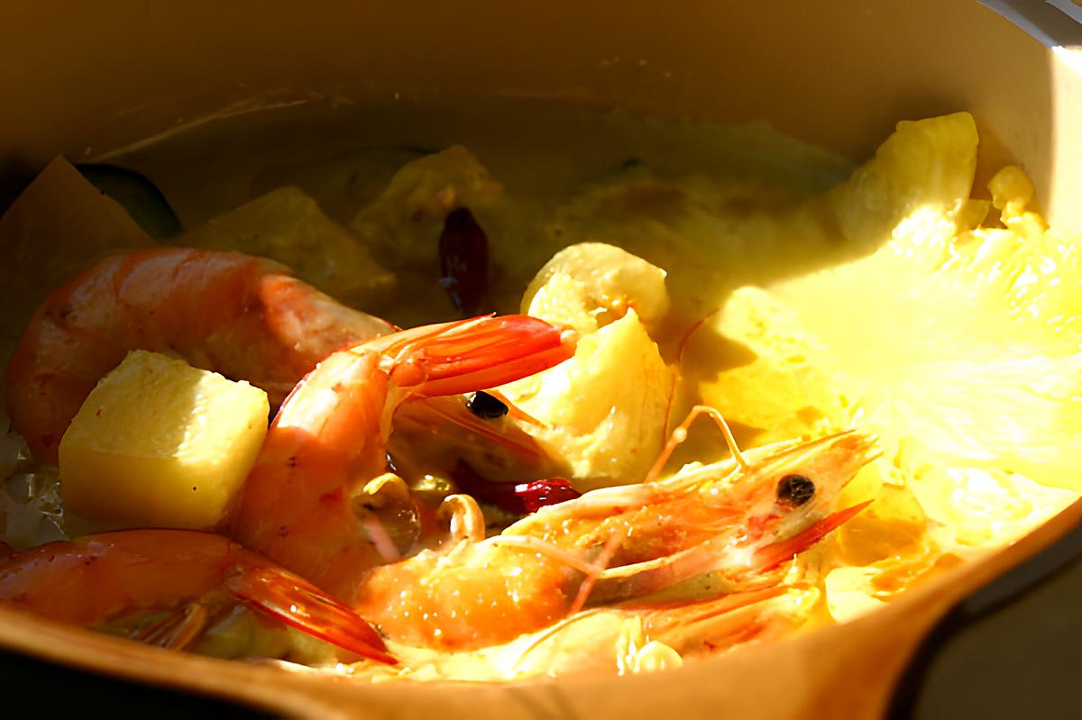 recette Curry de crevettes à l'ananas