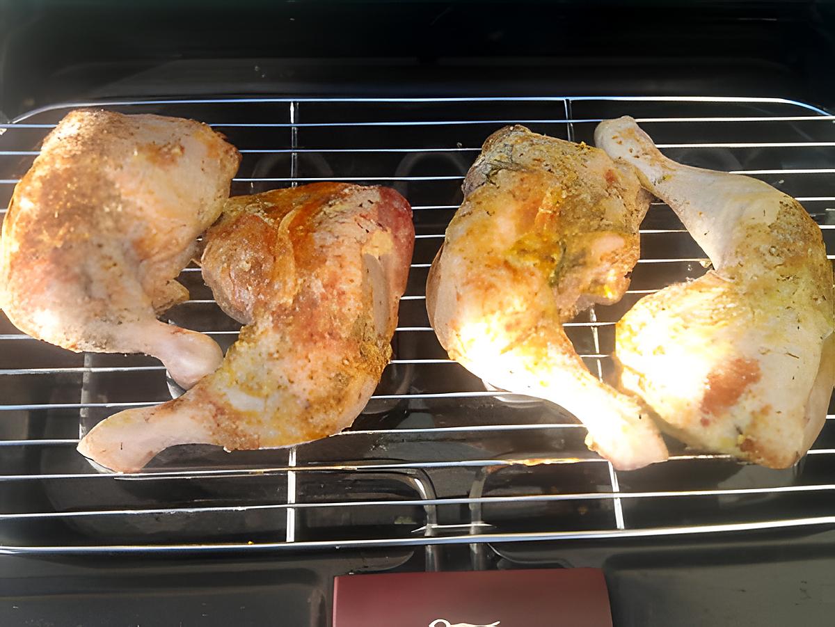 recette Grillade de cuisse de poulet à la moutarde et marinade aux herbes