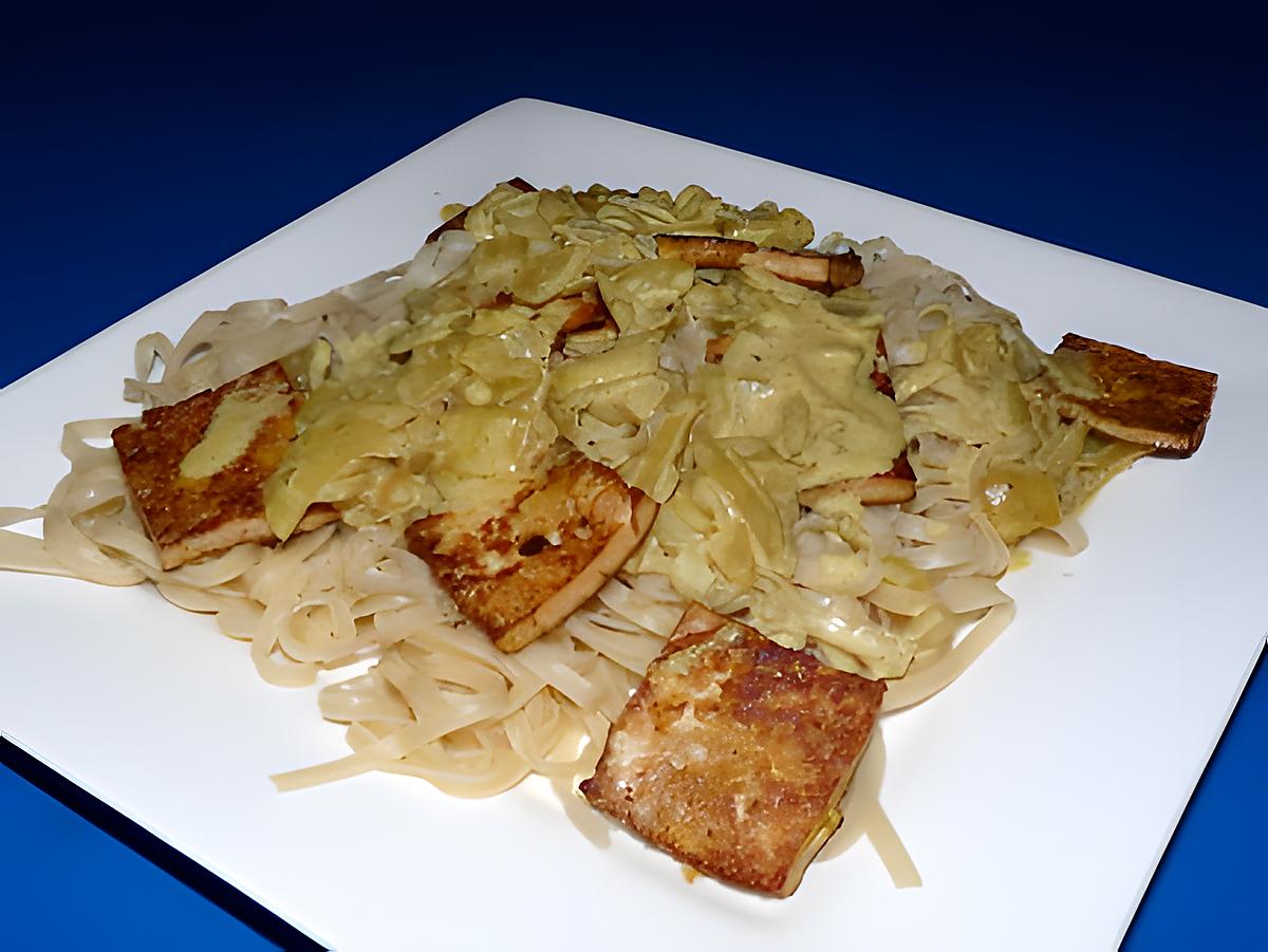 recette TOFU GRILLE ET SA SAUCE AU CURRY