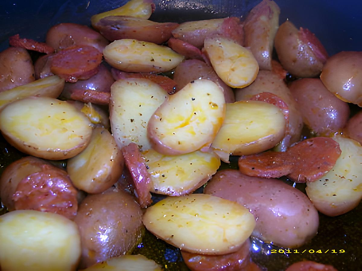 recette poelée de grenailles fondantes au chorizo