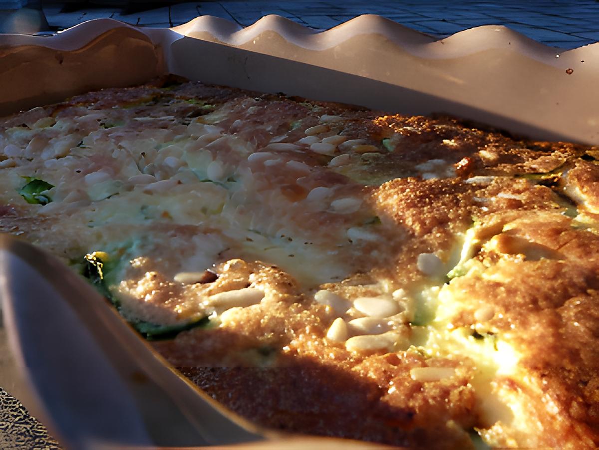 recette Clafouti courgettes jambon cru feta pignons