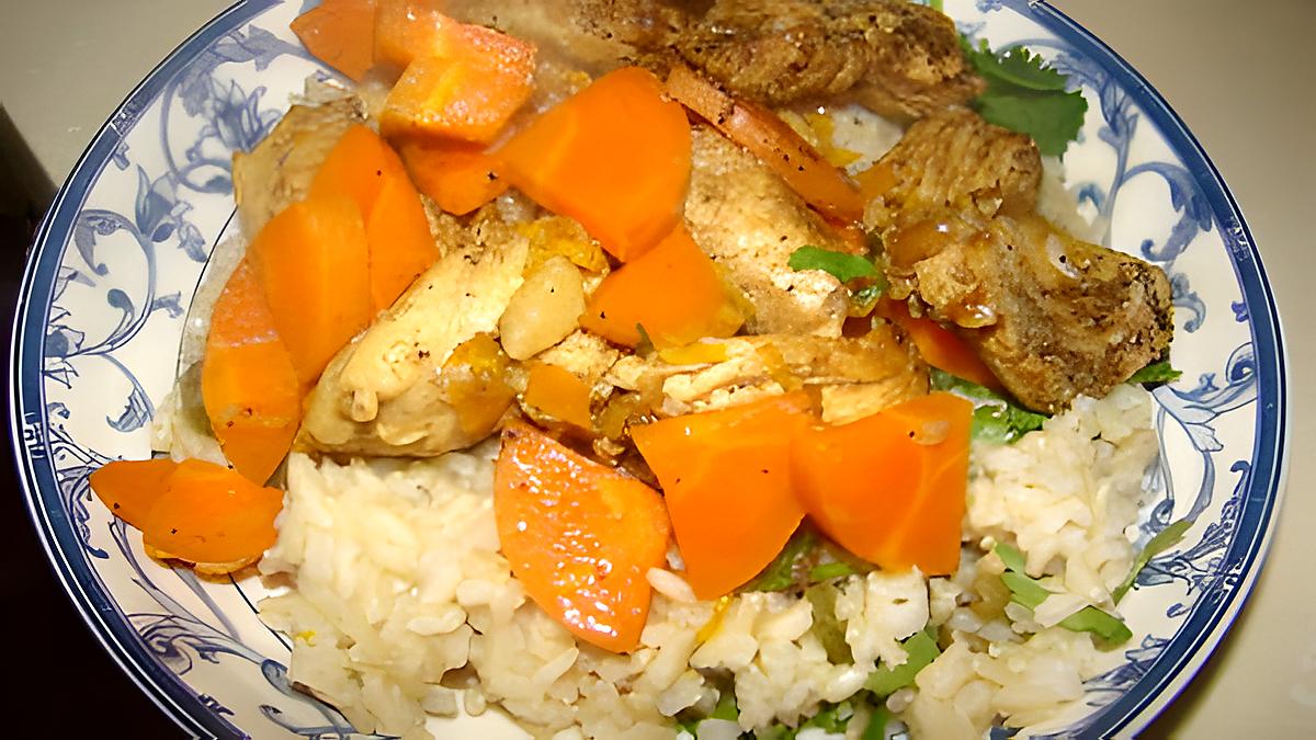 recette Poulet au citron, cumin et raisins avec riz complet