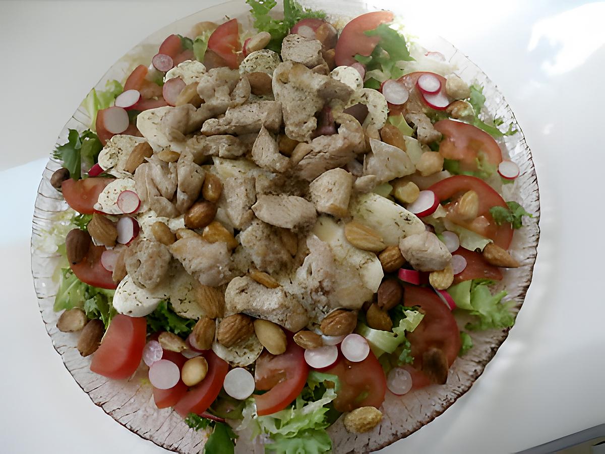 recette Salade gourmande poulet et amandes