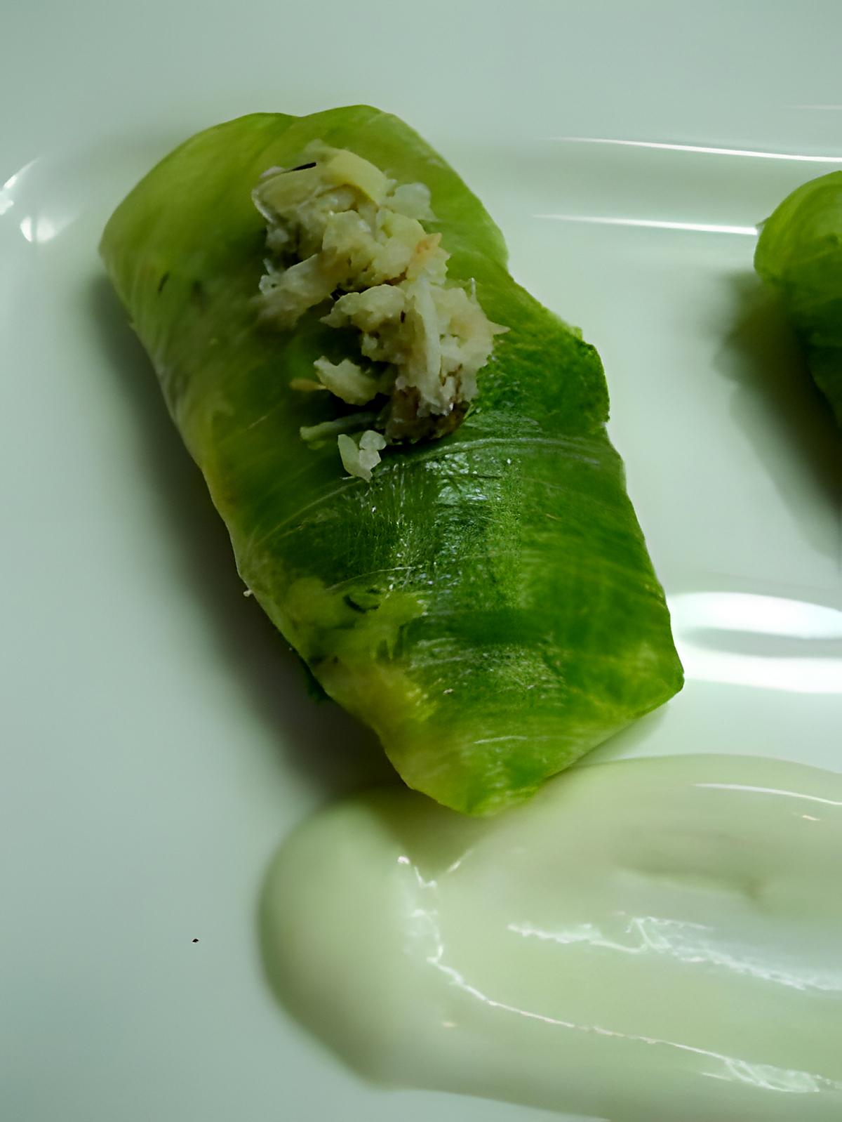 recette Mini rouleau iceberg farci au crabe