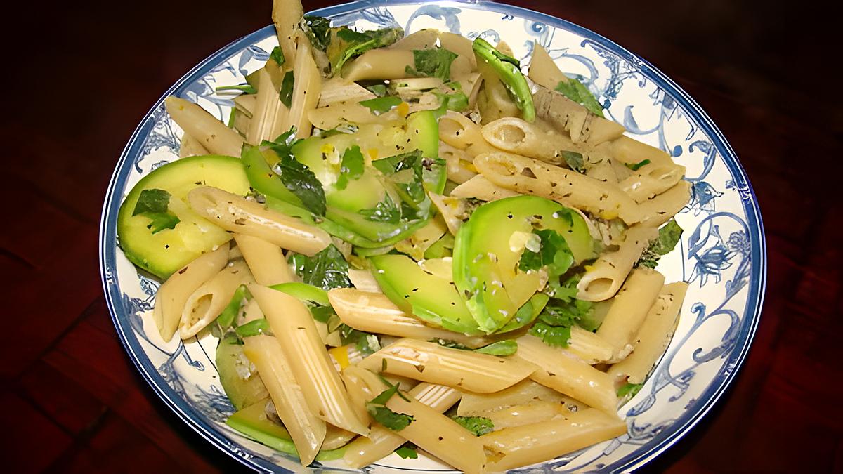 recette Penne complètes aux courgettes et herbes