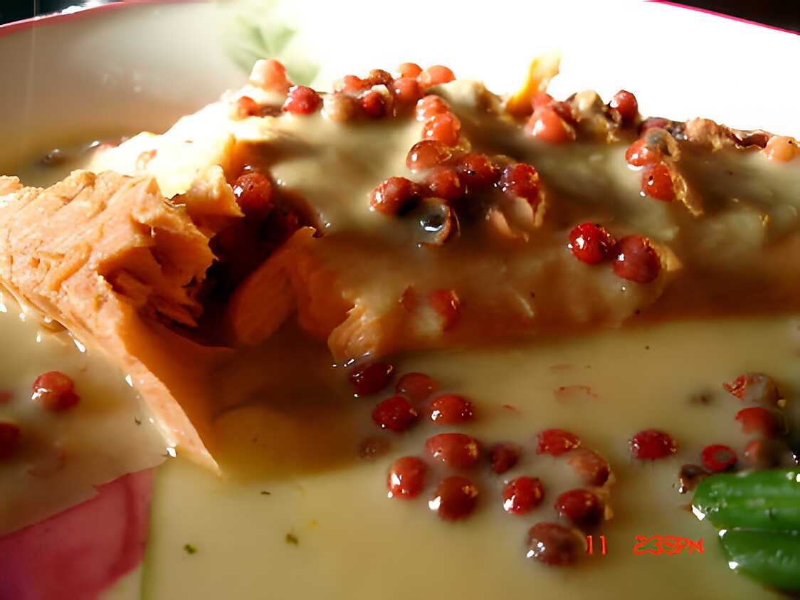 Recette de Saumon Argenté du pacifique sauce aux Baies Roses