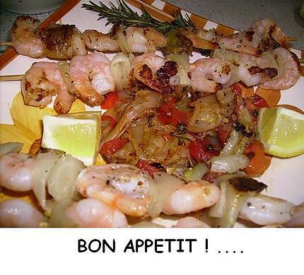 recette Crevettes au romarin frais