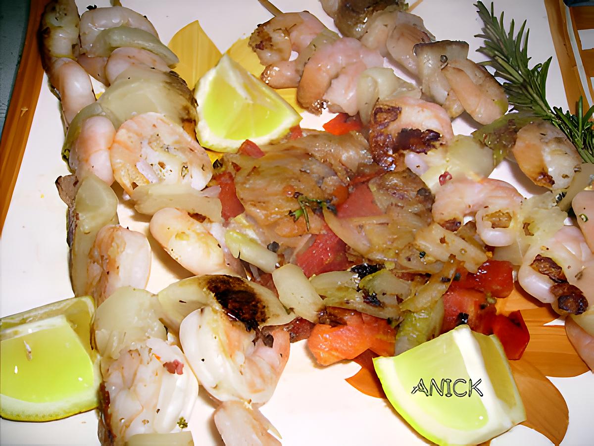 recette Crevettes au romarin frais