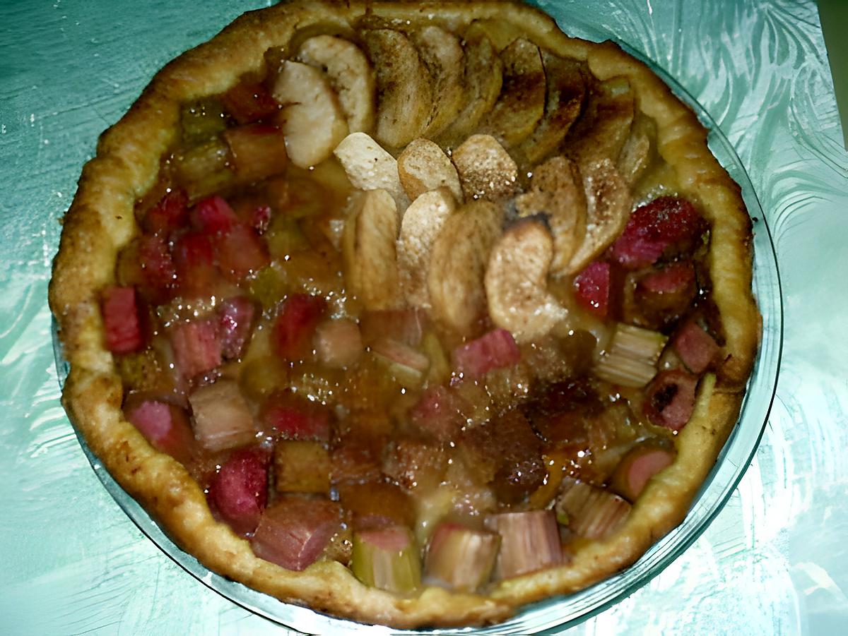 recette Tarte pomme rhubarbe