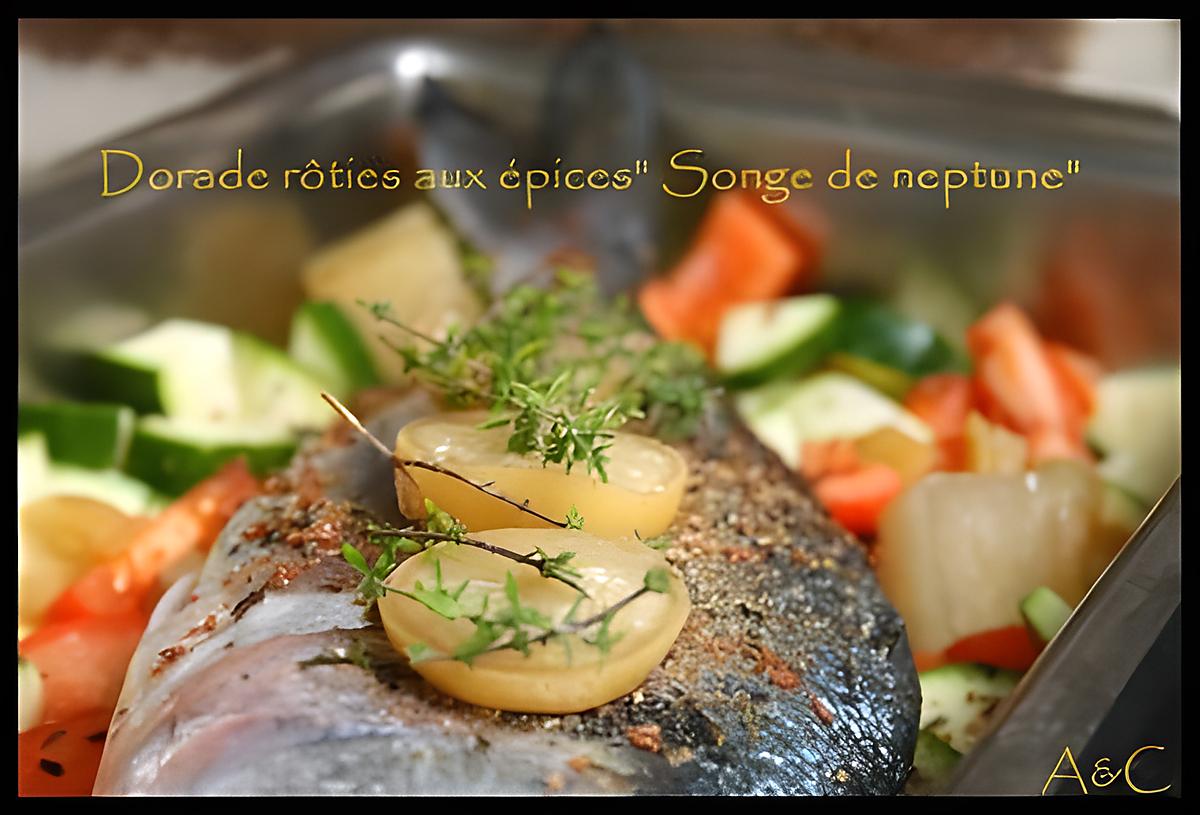 recette ** Dorade rôtie au four aux légumes, citron confit et épice " songe de neptune **