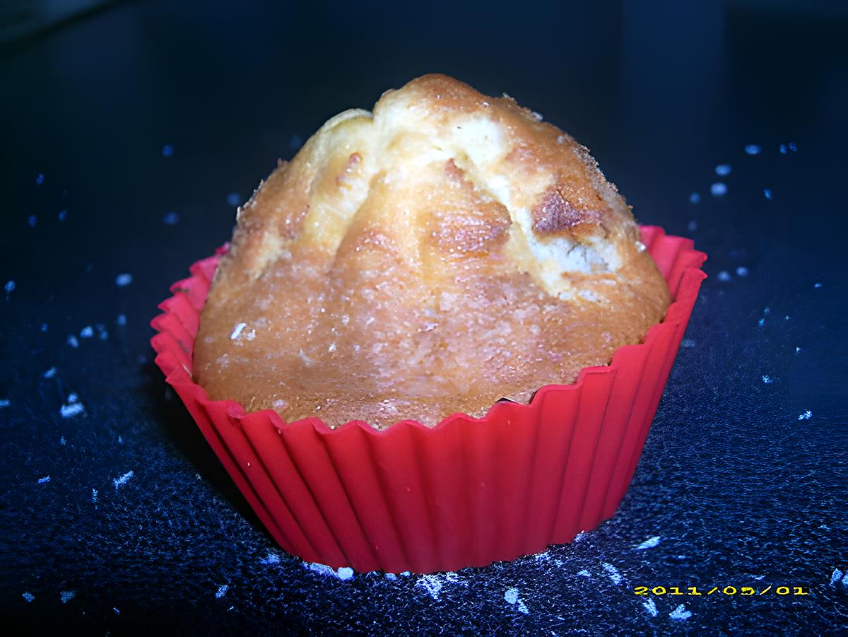 recette muffins à la banane, coeur de praliné et neige de coco