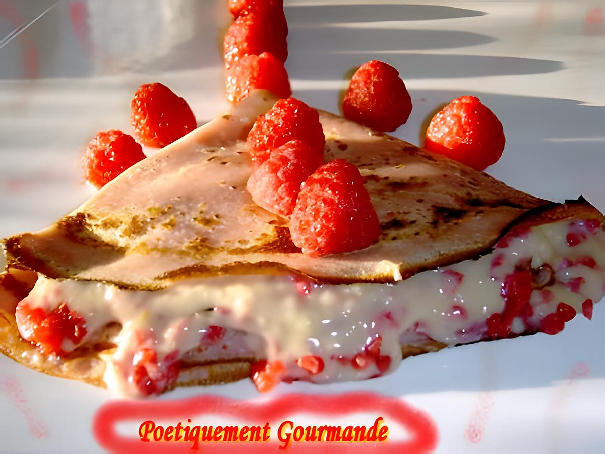 recette Crêpes roses aux framboises ,crème citron