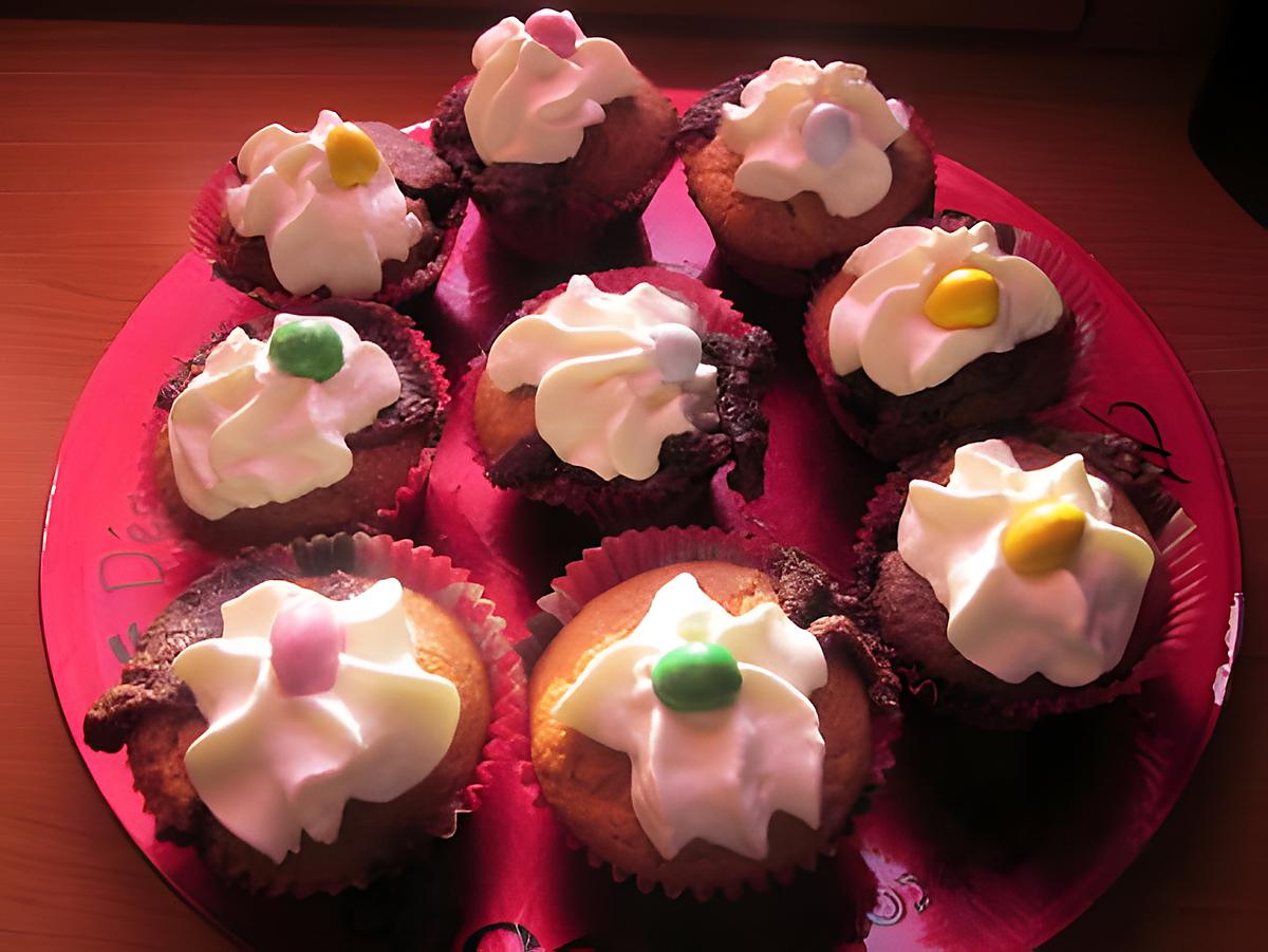 recette CUPCAKES MARBRE A LA CREME CHANTILLY