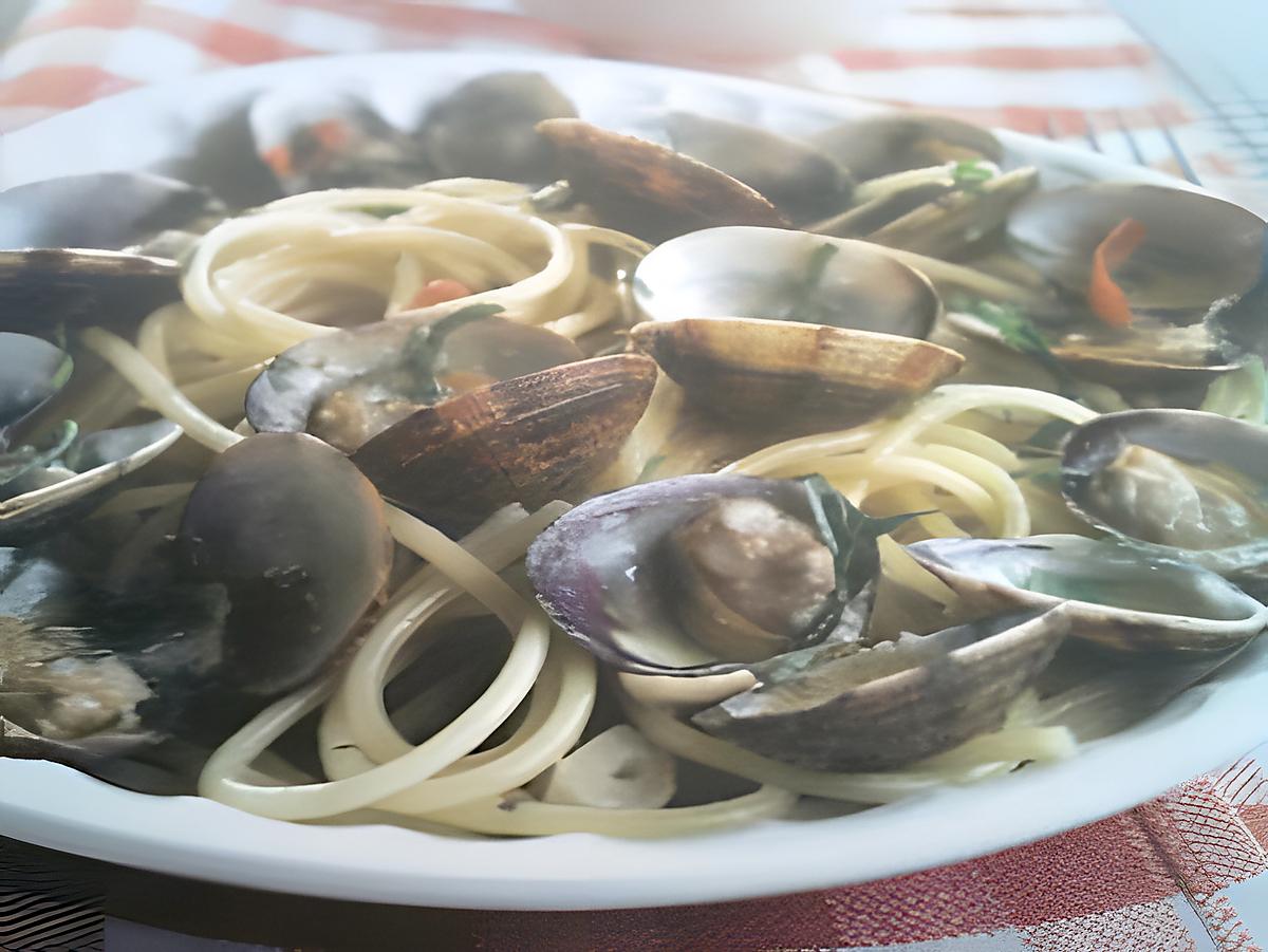 recette Linguine alla vongole  " Spaghetti aux palourdes "