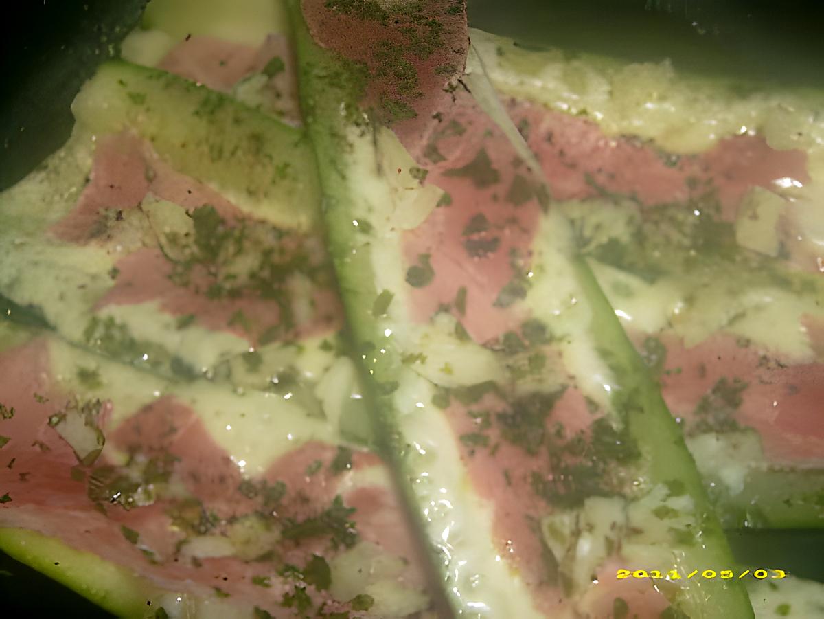 recette courgettes à l'étouffée, jambon-emmental