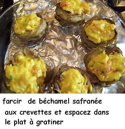 recette Cœurs d’artichauts aux crevettes