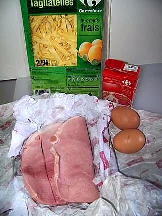 recette Tagliatelles carbonara pour les enfants