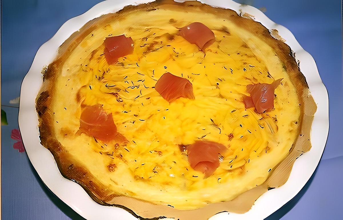 recette QUICHE AU SAUMON ET SALADE CROQUANTE