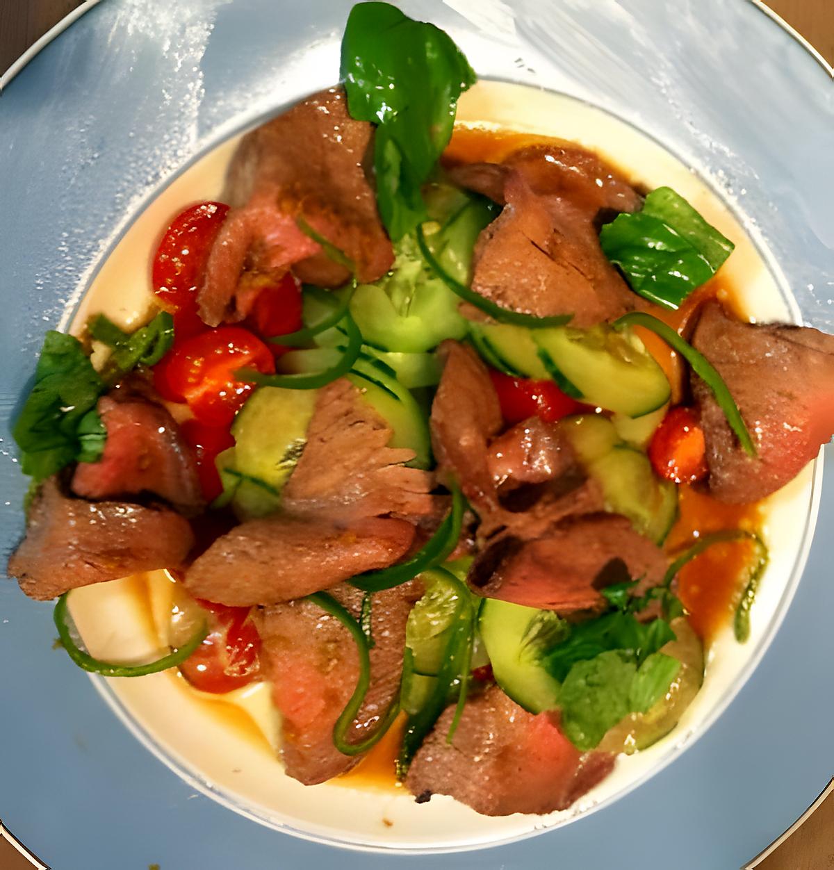 recette Effeuillé de boeuf en salade