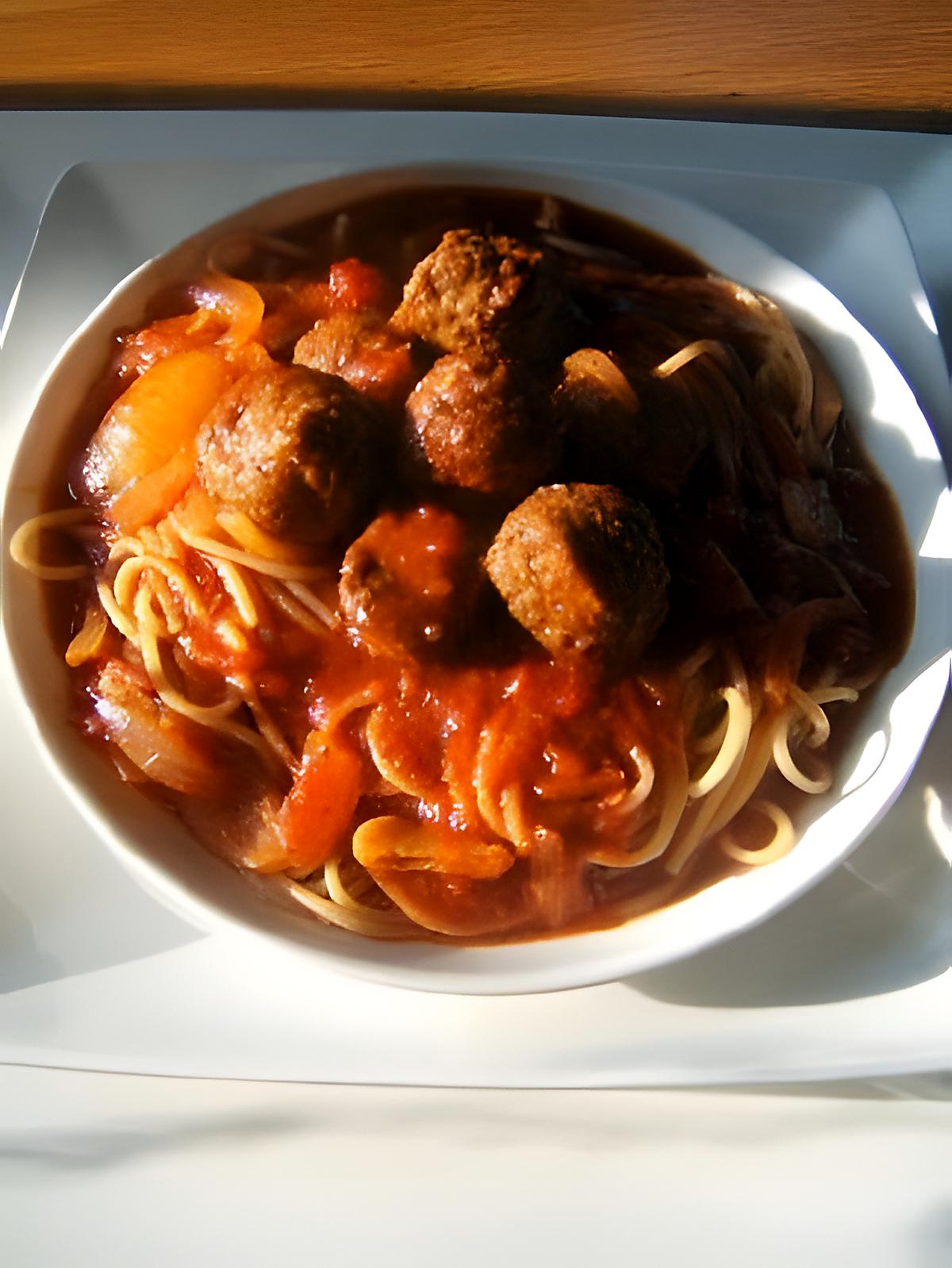 recette Spagetti aux boulettes sauce chili